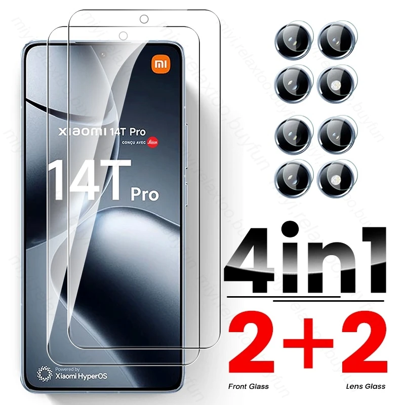 4In1 9H Tempered Glass Case For Xiaomi 14T Pro Camera Screen Protector Cover Xiami Xaomi Xiomi Mi14T Xiaomi14T Mi 14 T 14TPro 5G