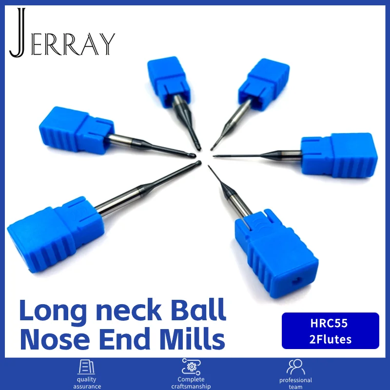 

HRC55 Tungsten steel Carbide carbide Long neck Ball Nose End Mills CNC Long neck deep groove cutter engraving machine
