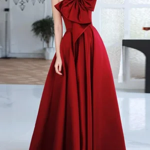Elegant temperament temperament ball dresses draped arc of a shoulder without straps cross lace to graduation dress in fashion party fashion 8 Main Sales Graduation Dress - №4