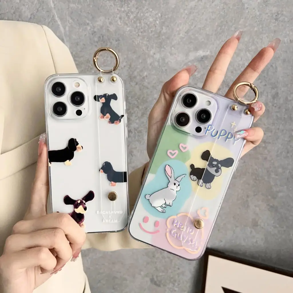 Dog For Huawei Honor 20 X20 X20SE 30 30i V20 30 X40 8x 9x X8 9x X9A 10 X10 V40 Play3 4 Pro Case Wrist Strap Holder