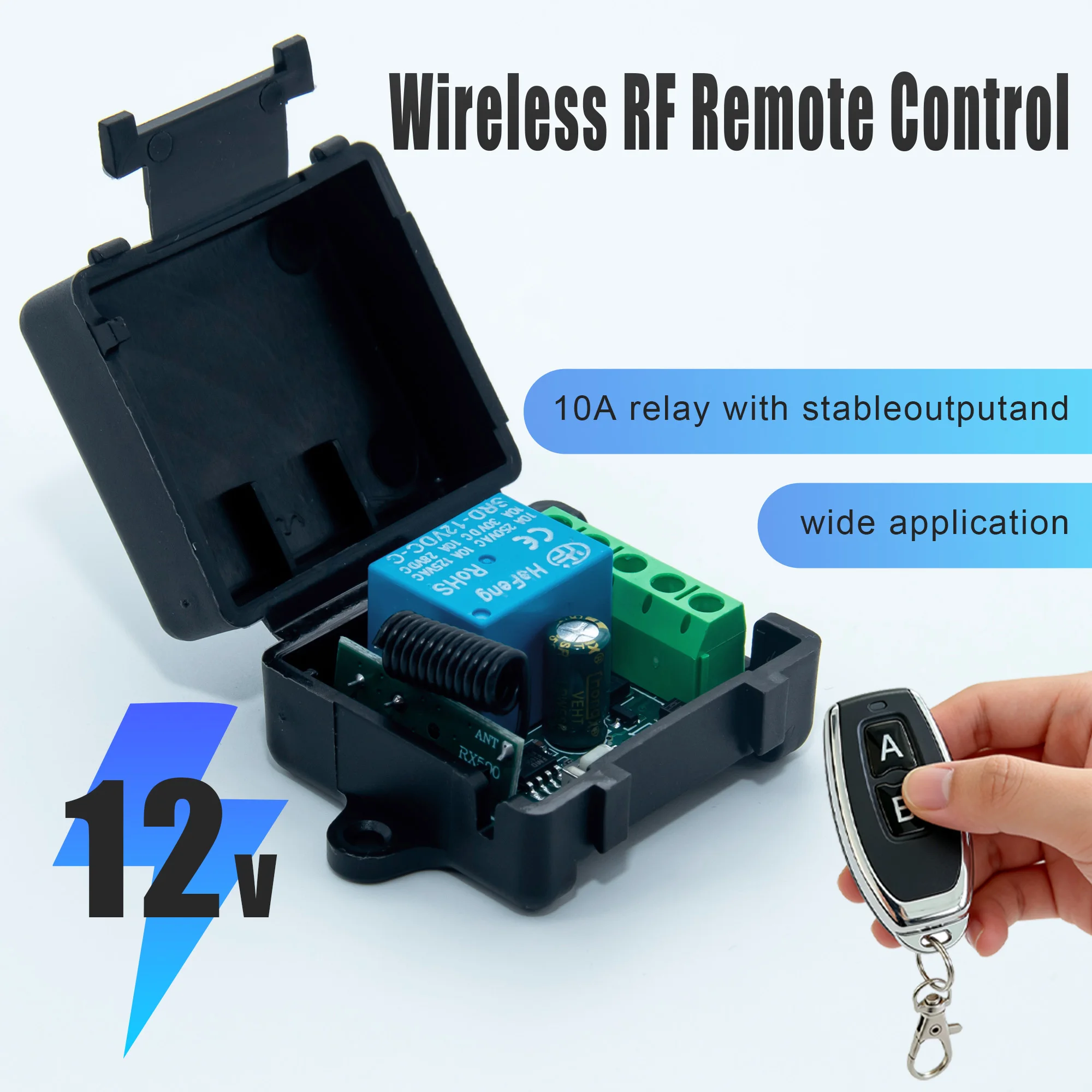 DC 12V 433MHz Wireless Remote Control Switch 1CH RF Relay Module Dry Contact for Gate Door Light