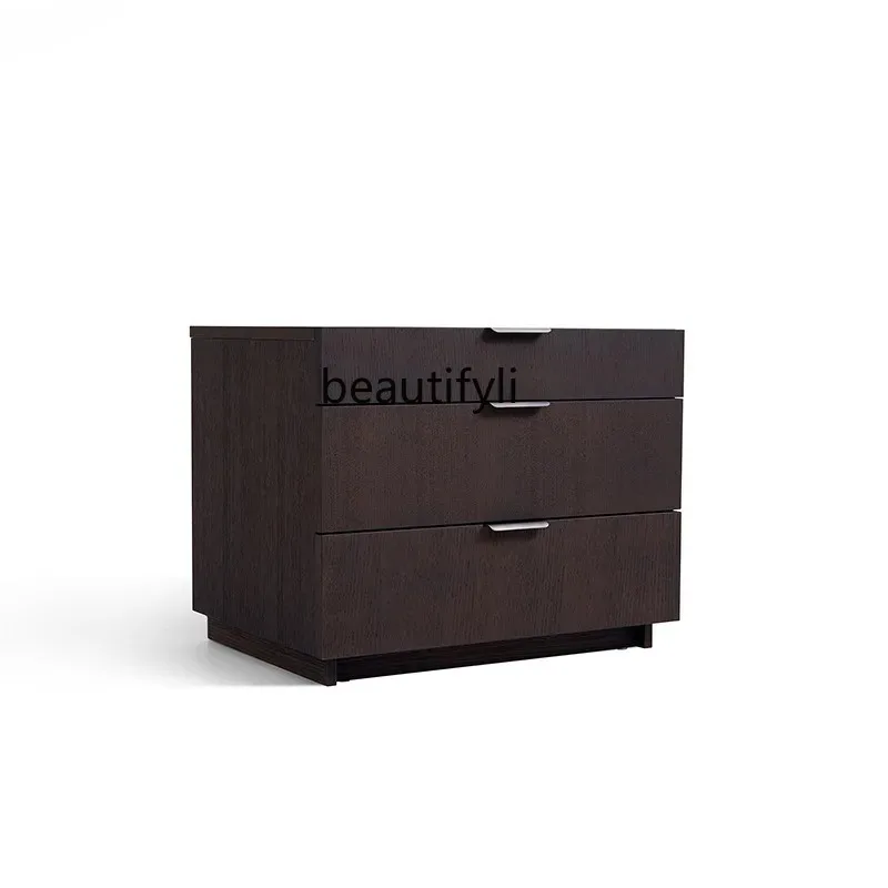 B73 Italian minimalist big-name bedside table, solid wood in the bedroom, modern high-end new storage side cabinet high-end
