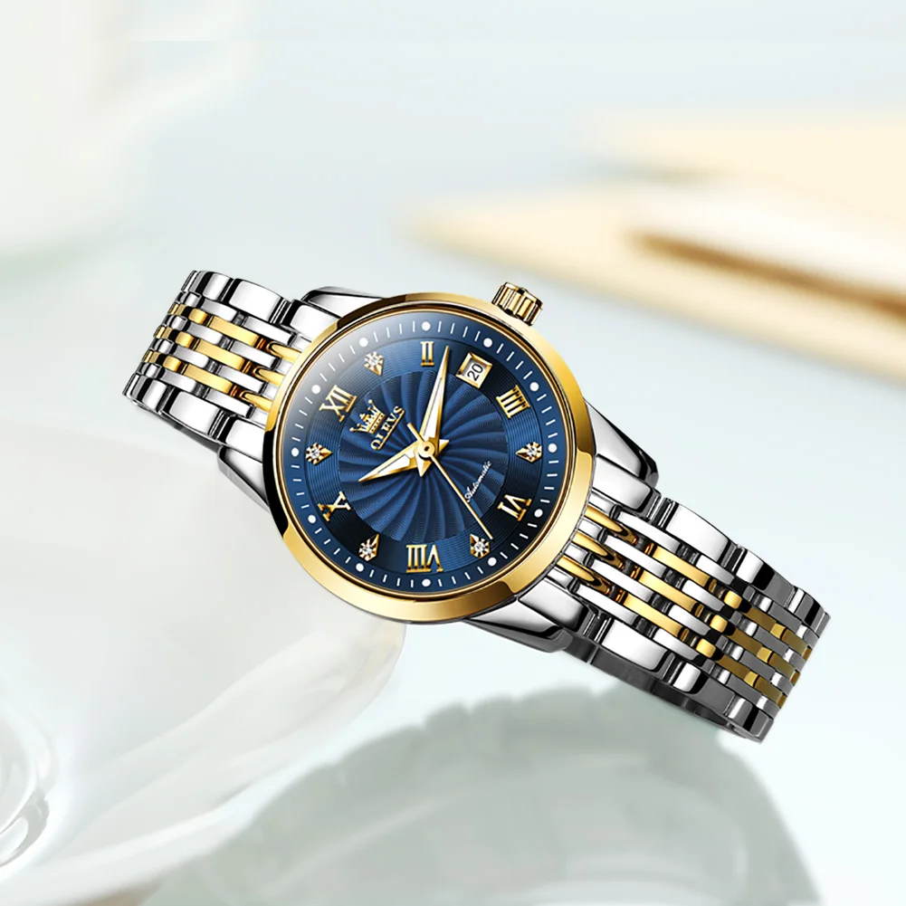 2025 New OLEVS Luxury Ladies Watch Women Waterproof Steel Strap Wrist Watches Top Brand Automatic Mechanical Clocks Relogio