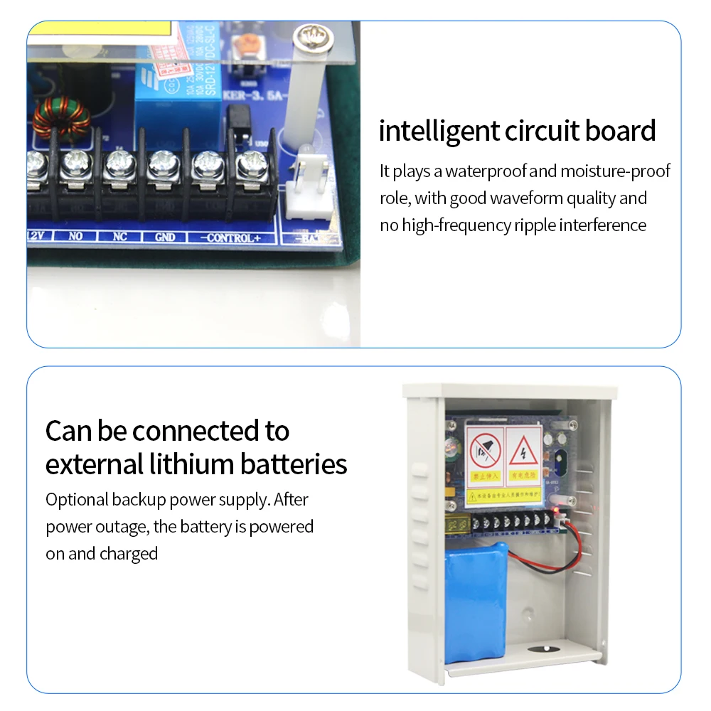 หม้อแปลงไฟฟ้าควบคุมการเข้าถึงกันฝน DC 12V-15V ระบบประตู5A สวิตช์หน่วงเวลาอะแดปเตอร์15S สำหรับการจดจำใบหน้า