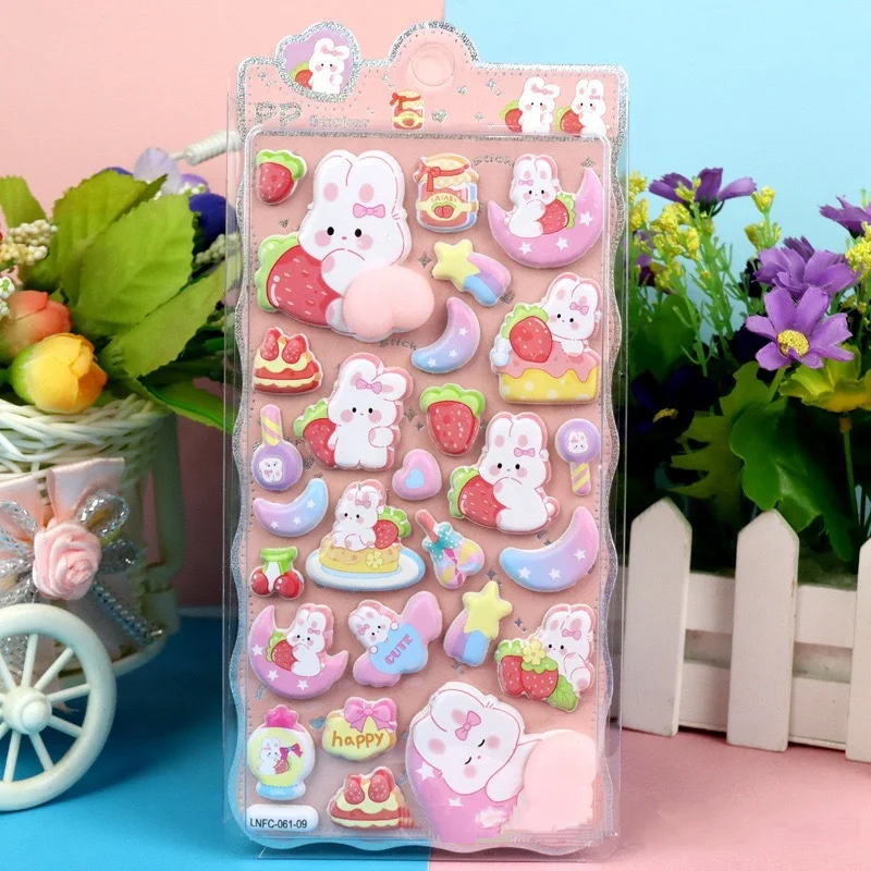 Sanrio Kuromi Cartoon 3D Bubble Stickers Cute Animal Stickers Girl Decompress Pinching Joy Mobile Phone Decoration Butt Stickers