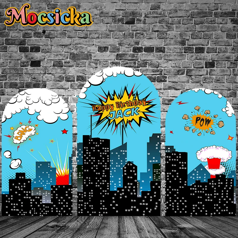 زينة استحمام الطفل من Mochicka على الوجهين وخلفية قوسية مخيطة على شكل كعكة سماش للأطفال في أبطال المدينة دعائم استوديو لخلفية الصور