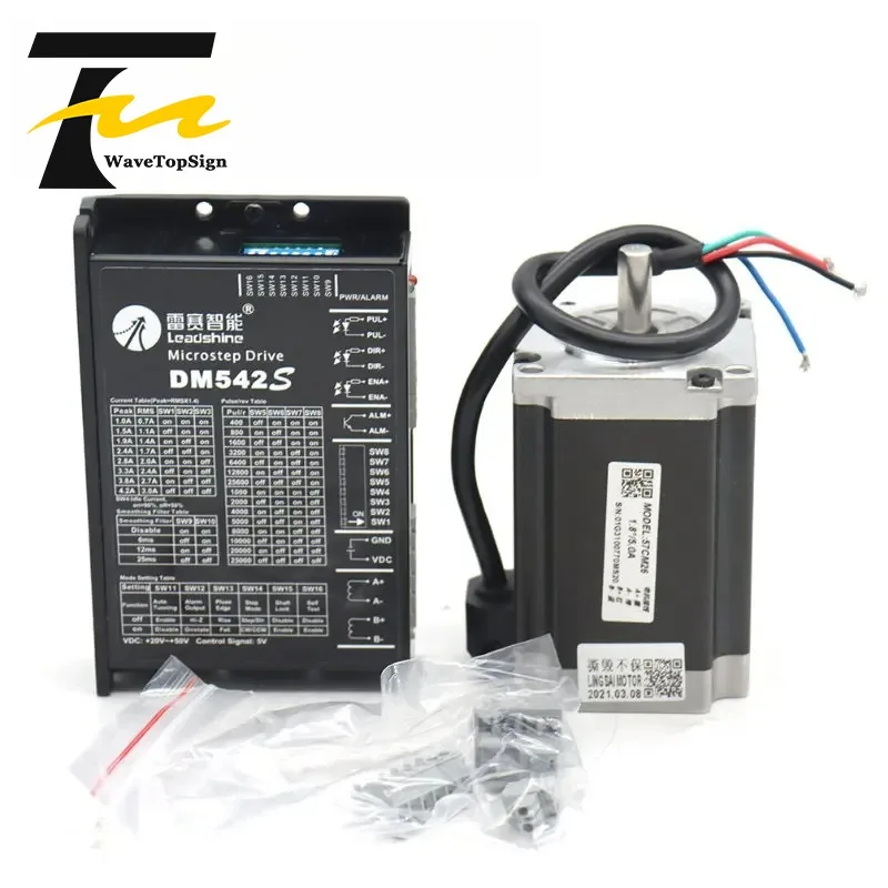 Leadshine 2 Phase 57 Series Nema23 Step Motor Sets 57cm06 57cm13 57cm23 57cm26 And Driver Dm542s Input Voltage Vdc20-50v