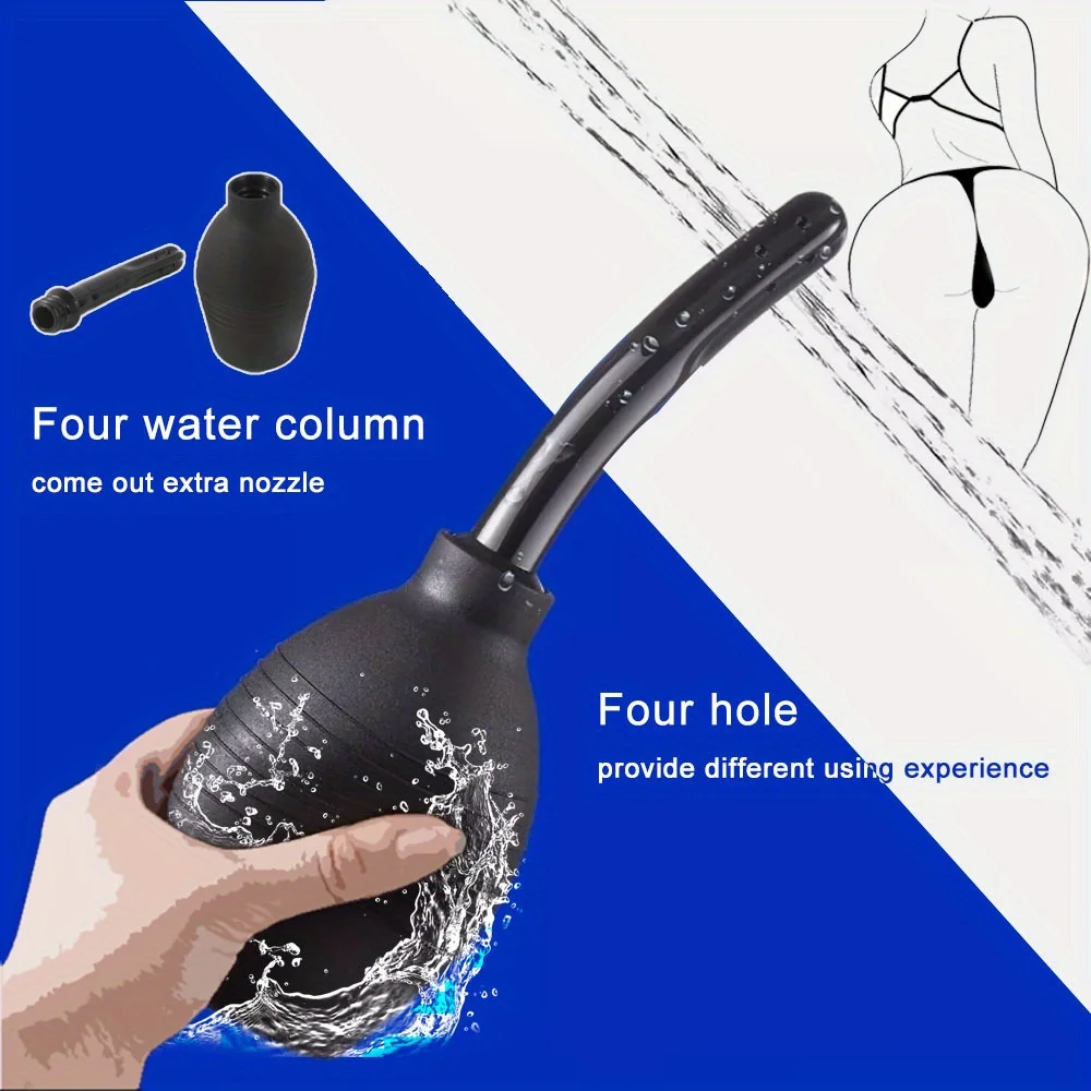 Silicone Enema Irrigator Cleaning Enema Bulb Safe Flow Flush Cleaning Tool for Anus Vagina Reusable Clean Anal Hygiene Aid