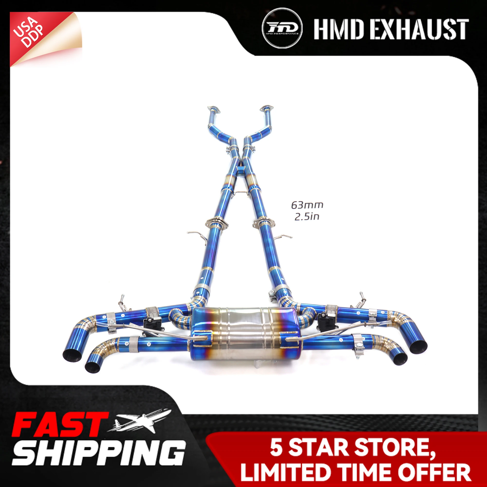 

HMD Catback for Lexus LC500h 3.5L Ti Exhaust system with Electronic valve Replacement installation