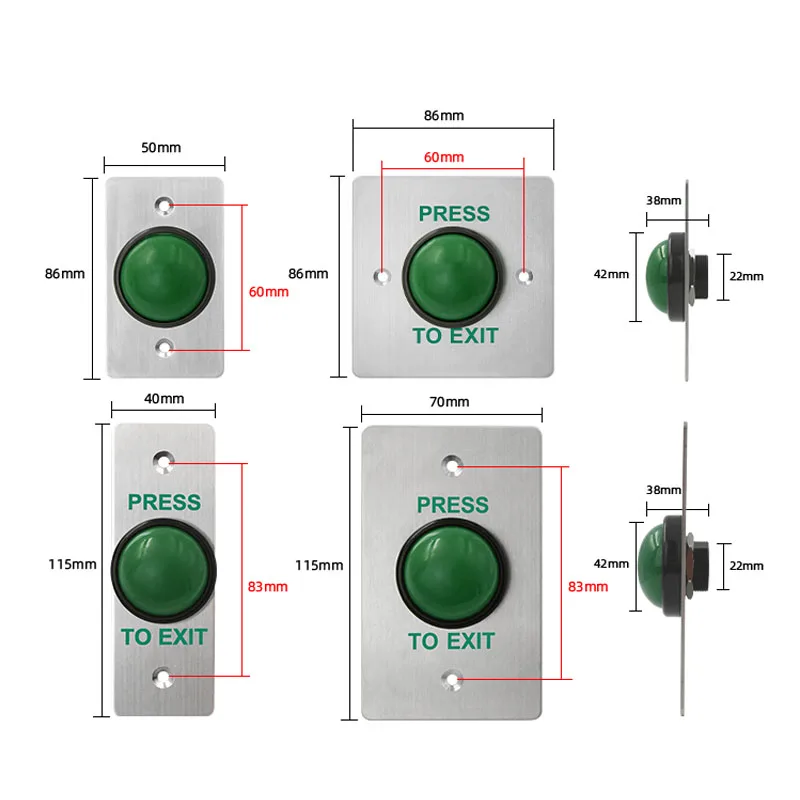 Stainless Steel Door Bell Switch Touch Panel IP67 Waterproof For Access Control Electric Lock Door Exit Push release Button