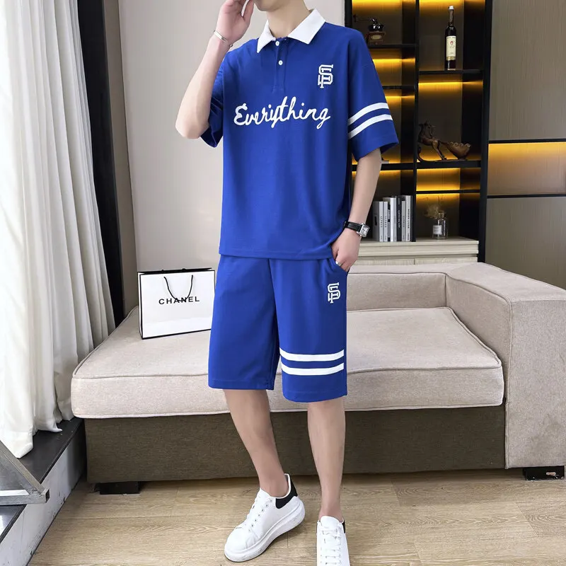 

Summer Men's Short Sleeve polos Shorts Two-Pieces Sets Tracksuits Outdoor Sportswear Tops Sweatshirt Suit