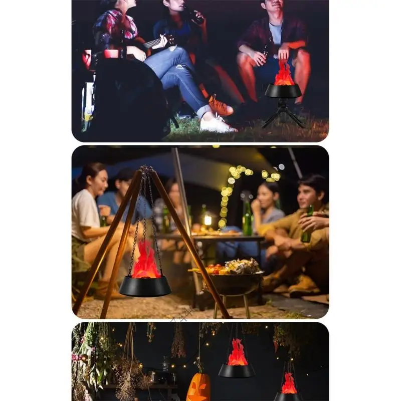 الضوء الزخرفي الهالوين مع تأثير النار الواقعية على الخفق