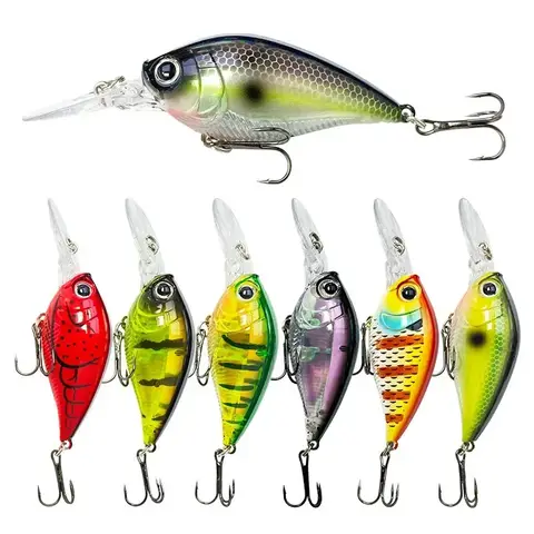 60mm 13.2g Crankbait Fishing Lures Floating Wobbler Jerkbait Deep Diving Long Lips Artificial Hard Bait Fishing Accessories