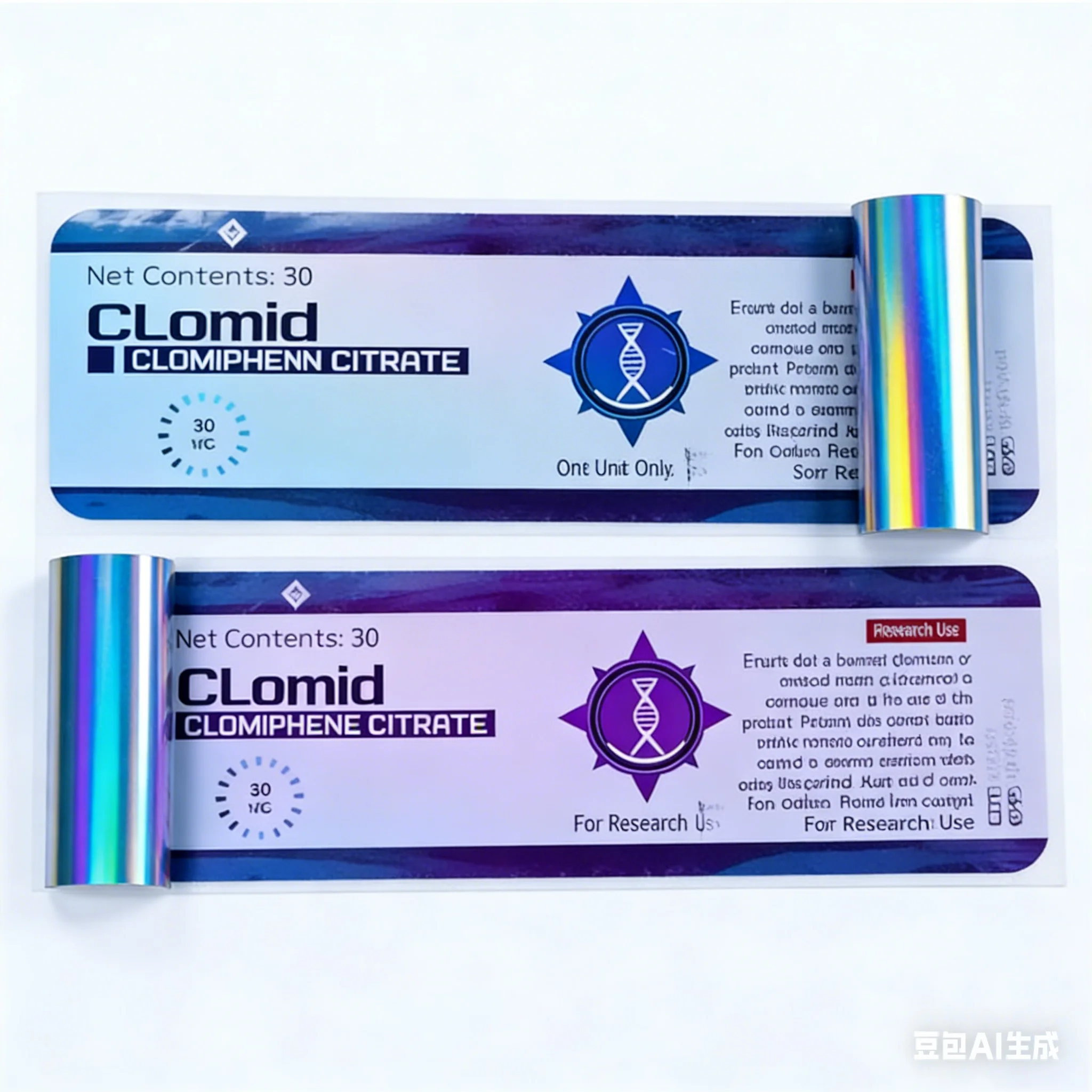 Holographic Waterproof Vinyl Stickers Custom 3ml 5ml 10ml Vial Labels for Medicine Bottle Lab Injection Vial and Pharmaceutical