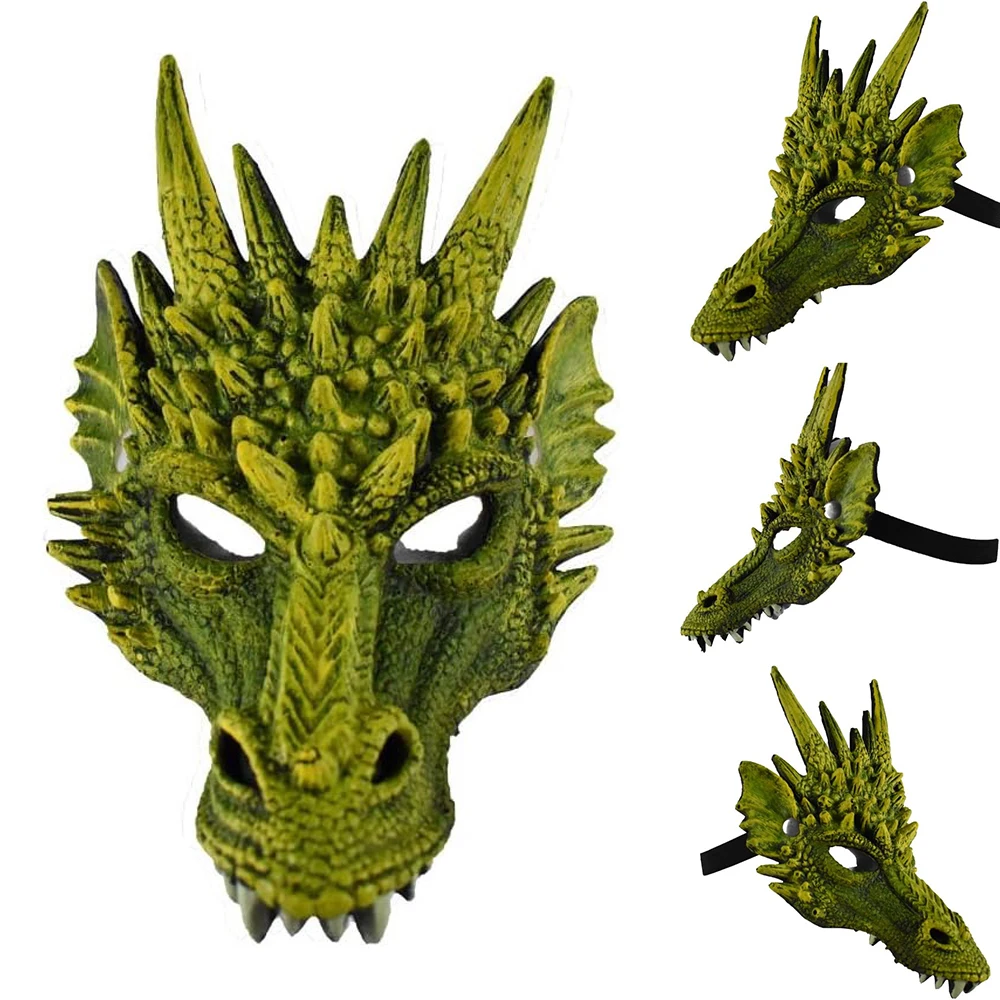 Horror Drago Maschera di Halloween Mardi Gras Festa di Carnevale Schiuma PU 3D Drago Maschera Masquerade Puntelli Cosplay Accessori di abbigliamento