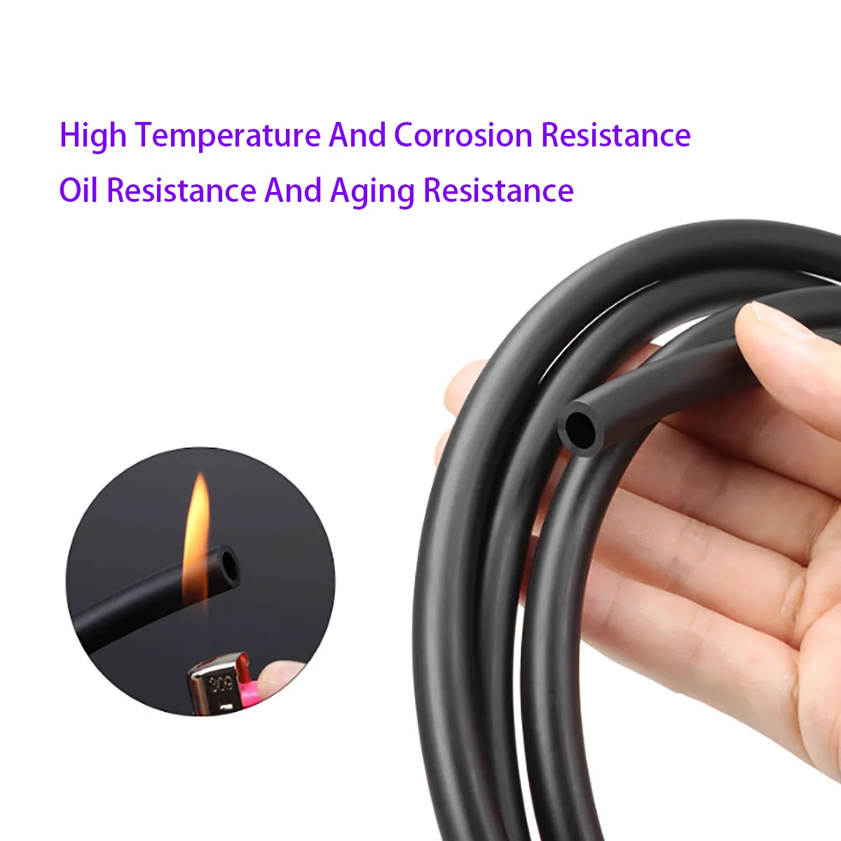 FKM Fluororubber Oil Tube Acid, Alkali, and High Temperature Resistance ID 2 4 5 6 7 8 10 12 16 18 19 25mm