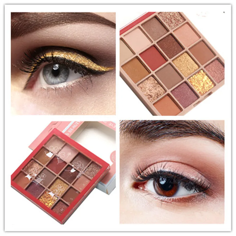 16 Colors Makeup Eyeshadow Pallete Makeup Brushes Shimmer Pigmented Eye Shadow Palette Make up Palette Maquillage