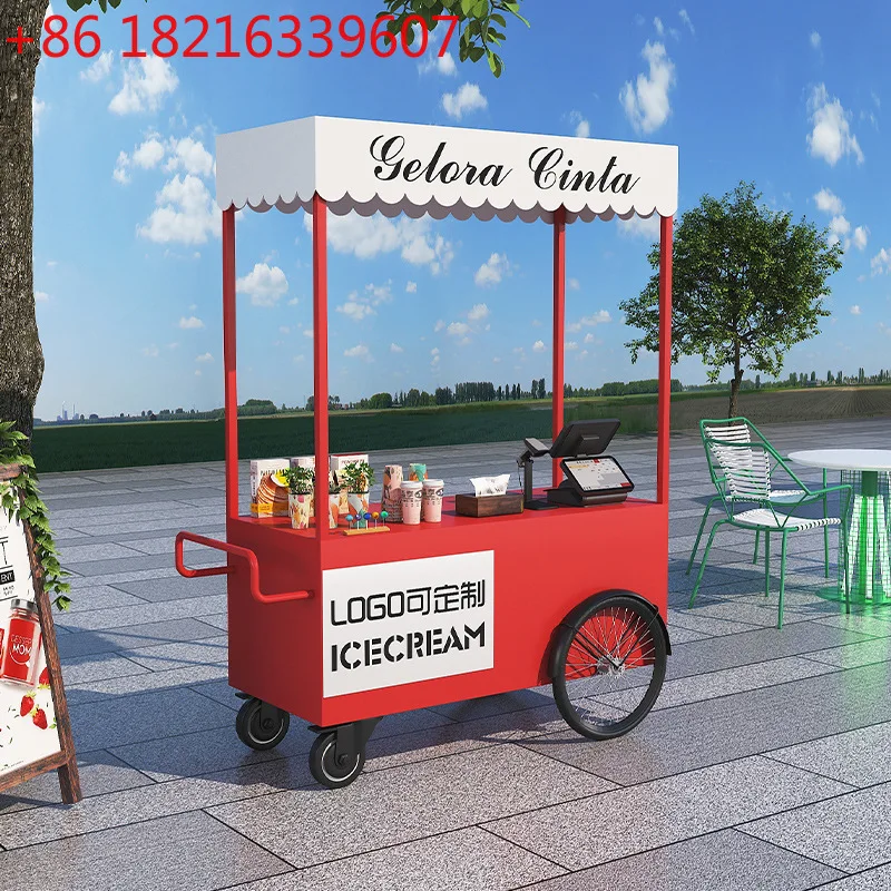 YAO light sign dining cart trolley stall fried snack cart baked peel