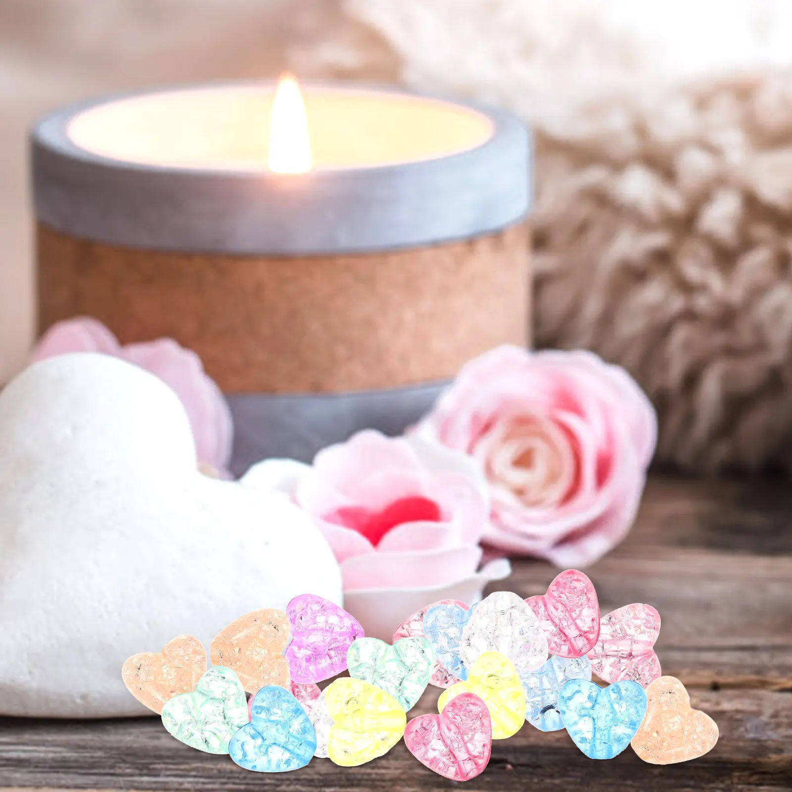 Acrylic Heart Vase Fillers for Wedding Centerpieces, Floating Decor, DIY Loose Beads, Valentine Party Table Scatter