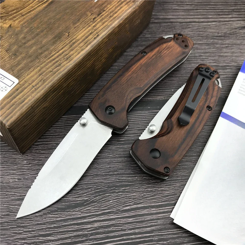 Folding Pocket BM 15031 Hunting North Fork Tactical Knife S30V Blade Stabilized Wood Handle Outdoor Camping Mini EDC Tool Knives