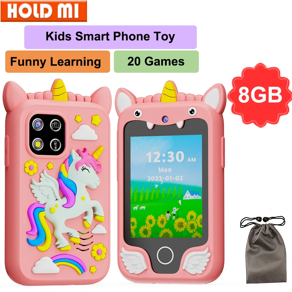 Giocattoli musicali per smartphone per bambini Cartoon Unicorn Touchscreen Mobile per bambini per ragazze Ragazzi Giocattoli educativi Regali di Natale di compleanno