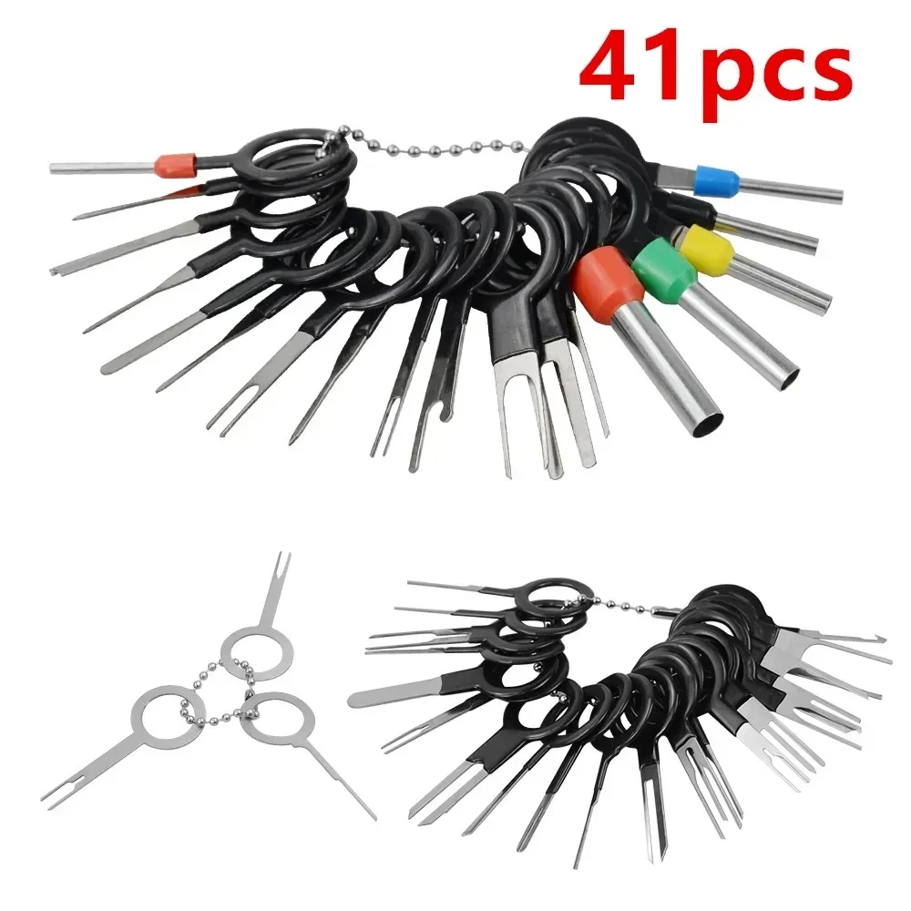 11/41Pcs Car Terminal Removal Tools Wire Plug Connector Extractor Puller Release Pin Extractor Kit For CarPlug Repair Tools