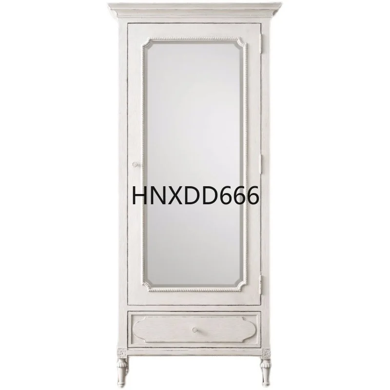 

American country French retro solid wood wardrobe, European carved double door wardrobe, British hand-carved locker