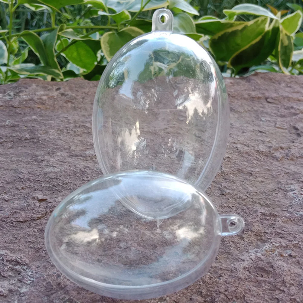 

5 Pcs Christmas Egg-shaped Decorative Ball Plastic Fillable Capsules Container