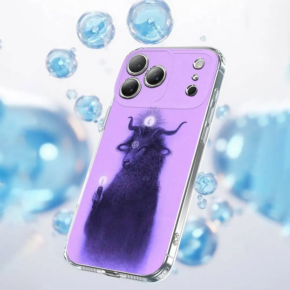 Satanic Goat Satan Devil Handyhülle für iPhone 17,16,15,14,13,12,11 Plus,Pro,Max,Plus,E,SE4,Air,Mini Transparent