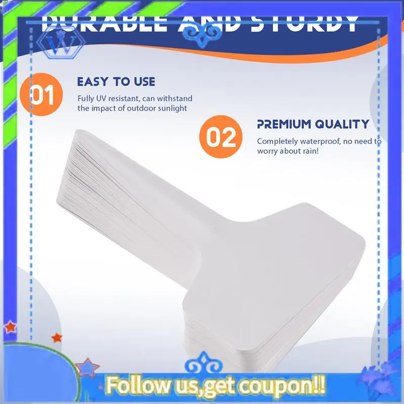 

Easy To Use 50Pcs Plastic Plant T-Type Tags Markers Nursery Garden Decoration Tags For Plants Garden Decor Gardening Label