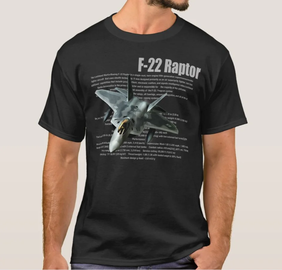 US Air Force F-22 Raptor Stealth Fighter T-Shirt. Summer Cotton Short Sleeve O-Neck Mens T Shirt New S-3XL