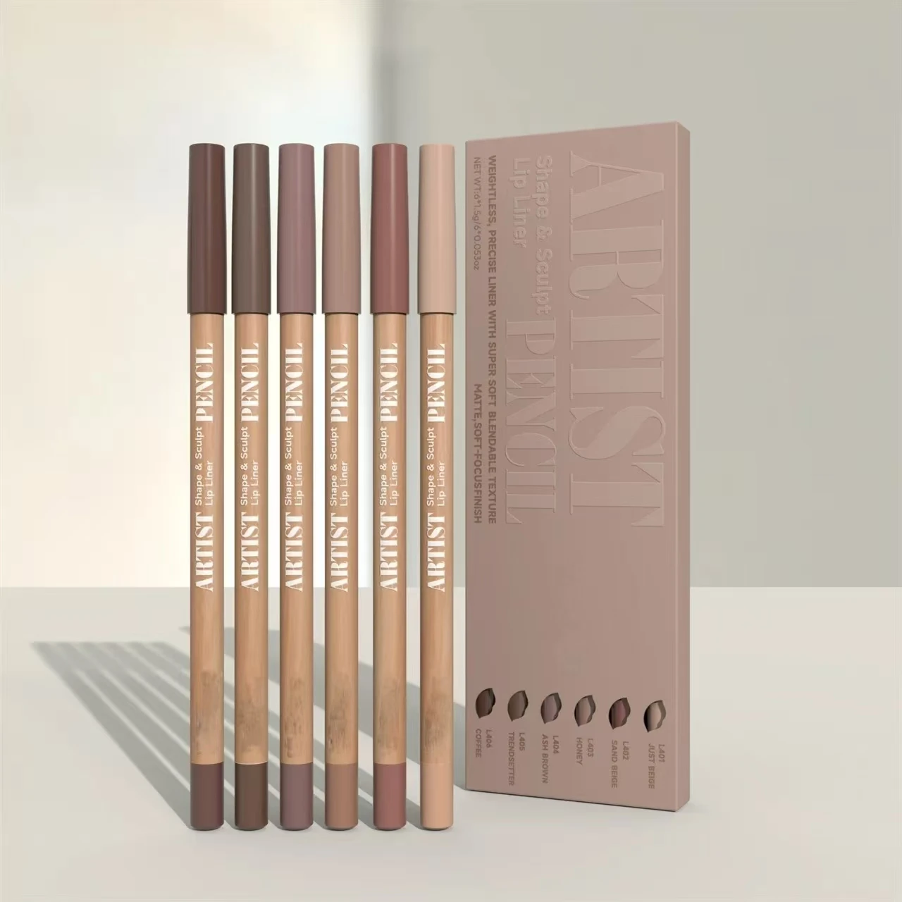 مجموعة أقلام تحديد الشفاه، بطانة دقيقة عديمة الوزن مع نسيج فائق النعومة وقابل للمزج وغير لامع #3