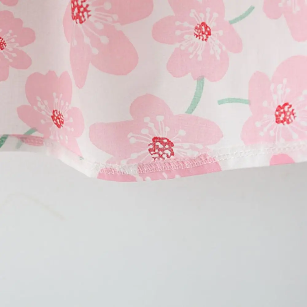 أزياء Bowknot طفلة فستان الأميرة الصيف بلا أكمام فستان زهري مع قبعة القطن الحلو الاطفال زهرة فستان عطلة الشاطئ #2