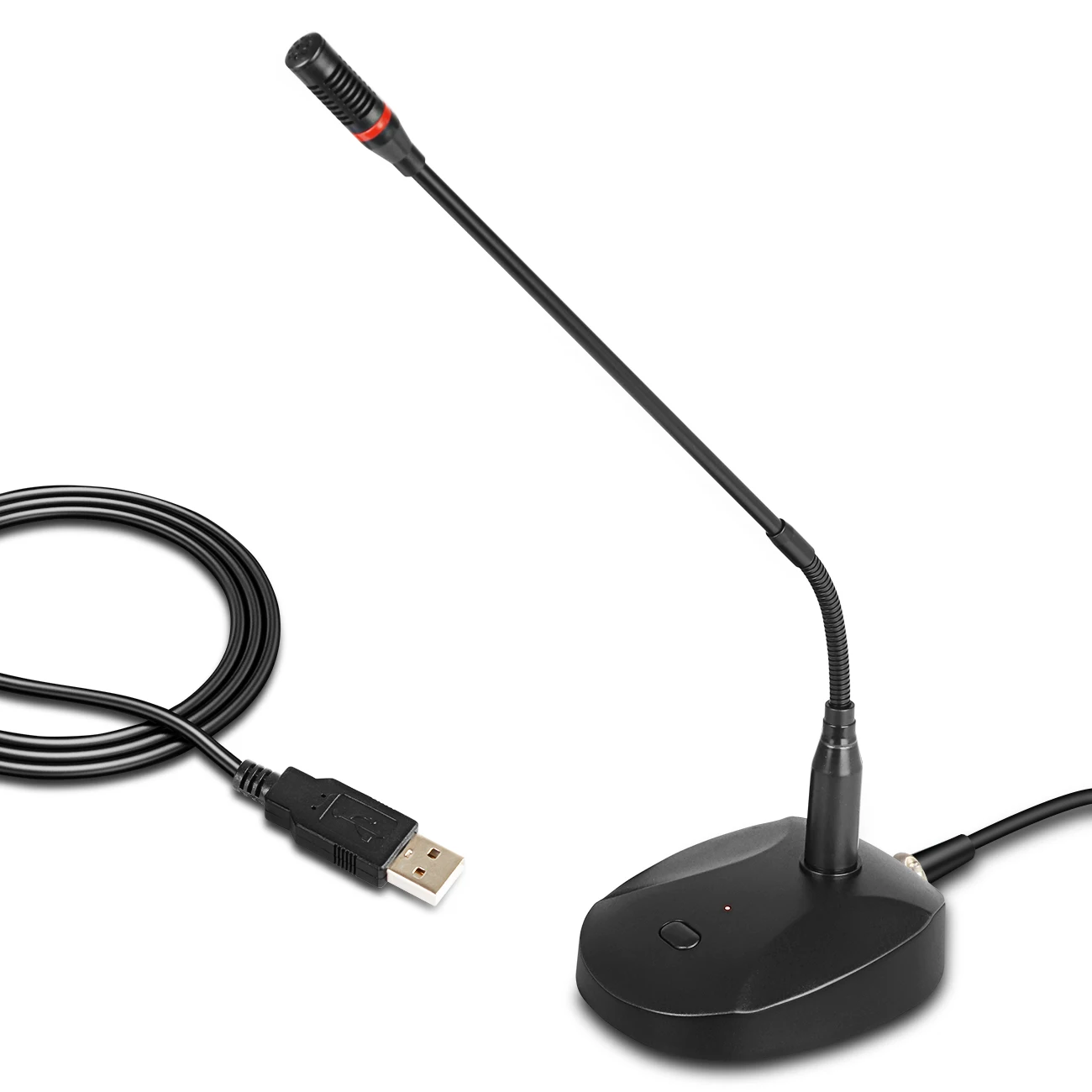 USB Condenser Microphone Gooseneck Wired Depusheng U140 360° Flexible Stand Speech Mic for Computer Desktop Online Chat Karaoke