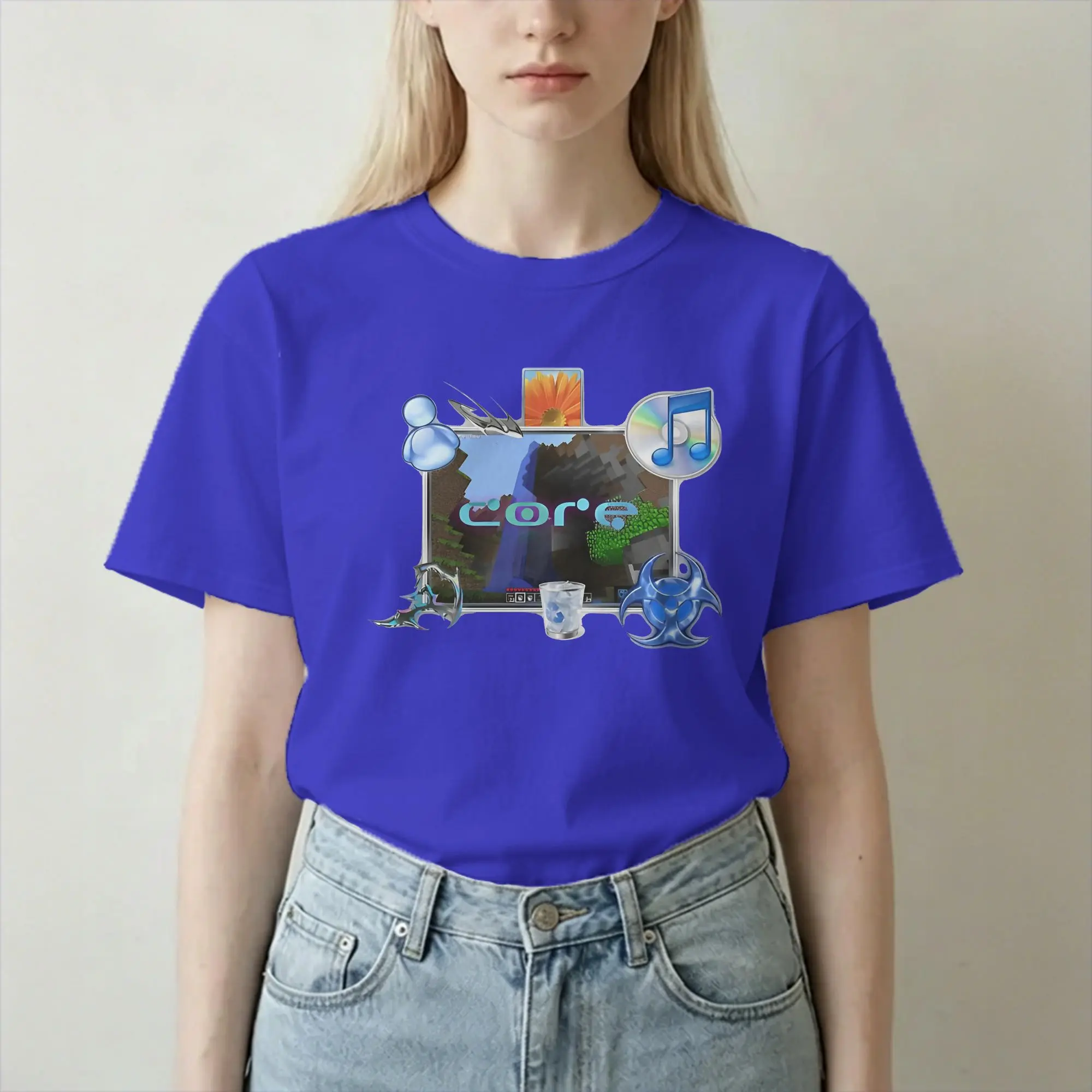 Casual frutiger aero core T-Shirts Men Women Crewneck 100% Cotton T Shirts  Short Sleeve Tee Shirt New Arrival Clothes