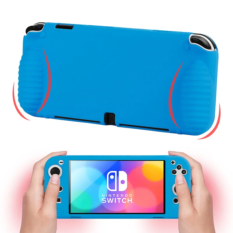 Silicone Case for Nintendo Switch OLED Anti-slip Protective Cover Case Nintendo Game Console Silicone Case