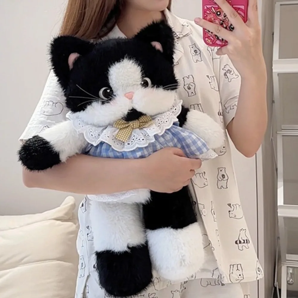 Calico Cat Coffee Cat Plush Backpack Cow Cat Simulation Siamese Cat Plush Bag Cartoon Fluffy Cat Plush Doll Backpack Friends