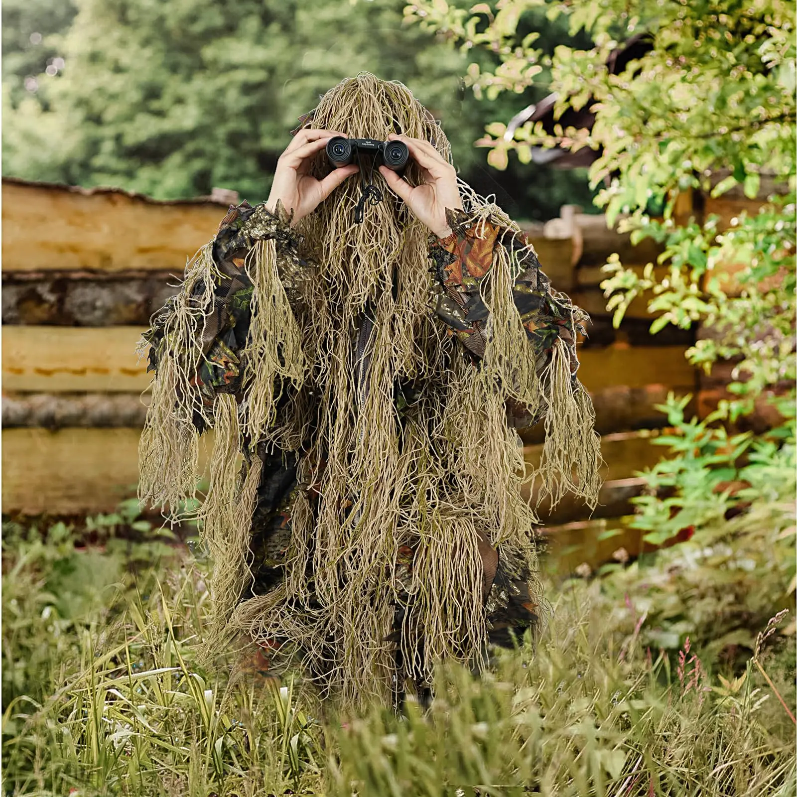 JOAXOR Ghillie Suit Gilly Hunting Suits Pants 3D Leaf Camo Camouflage Coveralls Youth Adult Lightweight Clothes