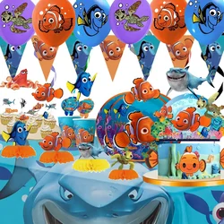 Finding Nemo Theme Decoration Angle Disposable Tableware Cup Plate Tablecloth Baby Shower Kids Girls Boy Party Supplies
