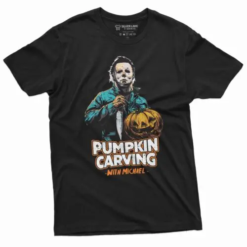 Halloween Horror Movie T-shirt Pumpkin Carving Tshirt Costume Party Tee Shirt