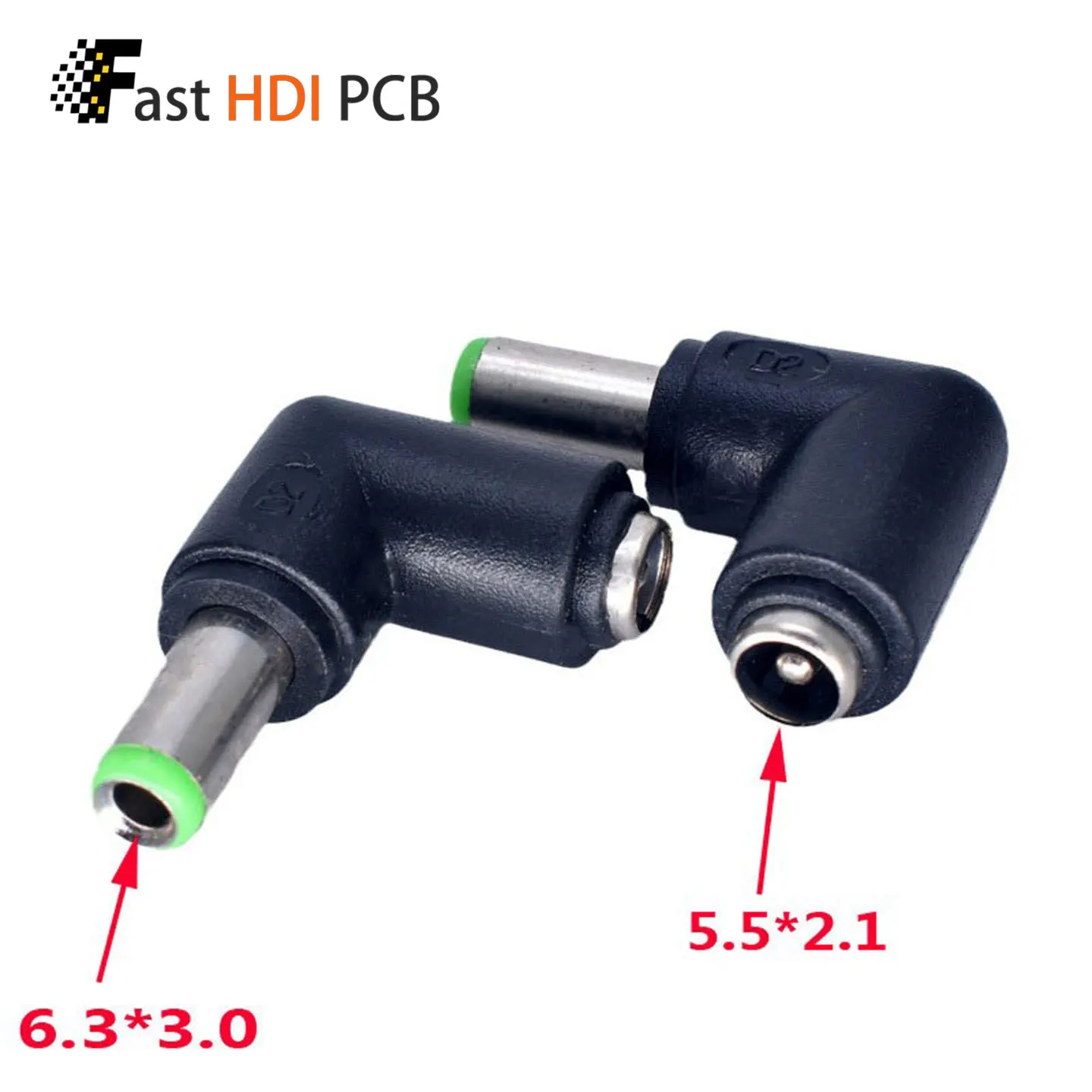 DC 5.5x2.1mm Female to 6.3x3.0mm Male Power Adapter 90 Degree Right Angle Barrel Connector for Laptop Charger Notebook Power