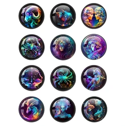 12 Zodiac Sign Scorpio Leo Aries Constellation Purple 10mm/12mm/16mm/18mm/20mm/25mm/30mm/40mm Photo Glass Cabochon Demo