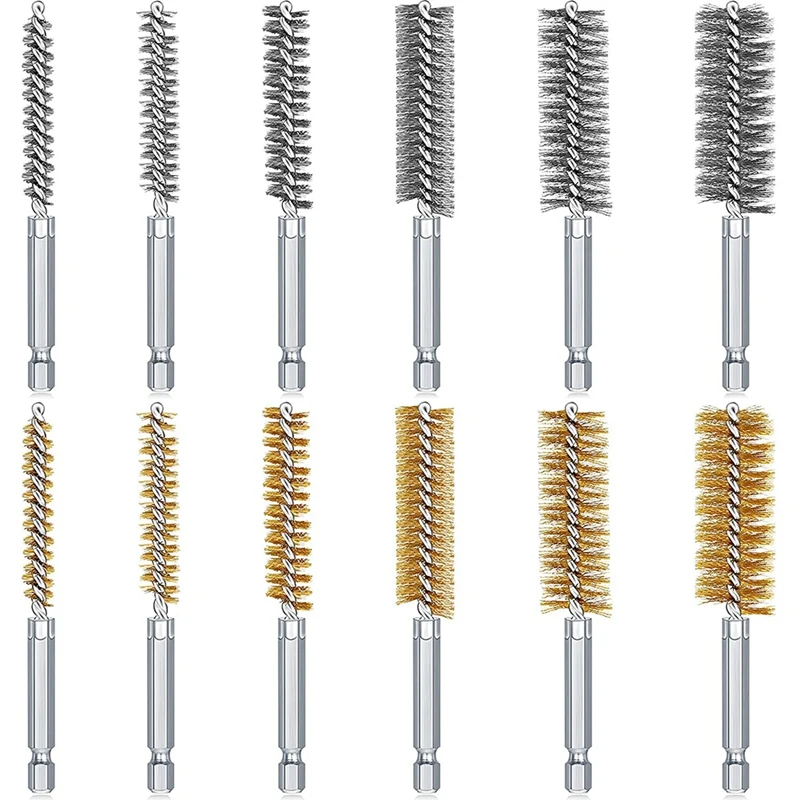 Hole Brush Bronze Cleaning Steel Wire Hole Brush Set Stainless Steel Cleaning Brush Suitable For Electric Drill Impact