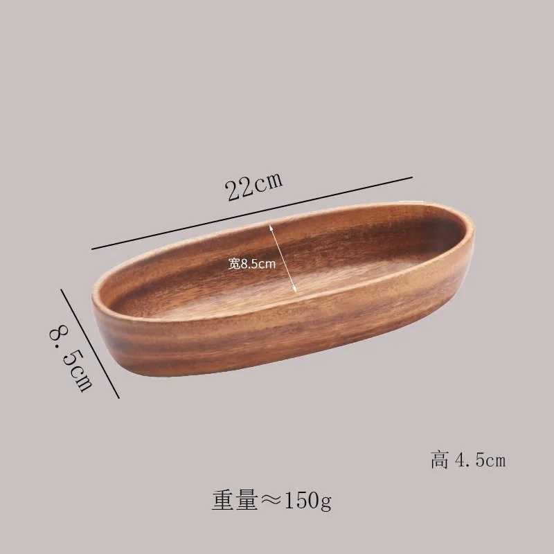 South American Walnut Fruit Platter Solid Wood Dried Fruit Snack Plate  Salad Bowl Wooden Basin Large Dinner Plate