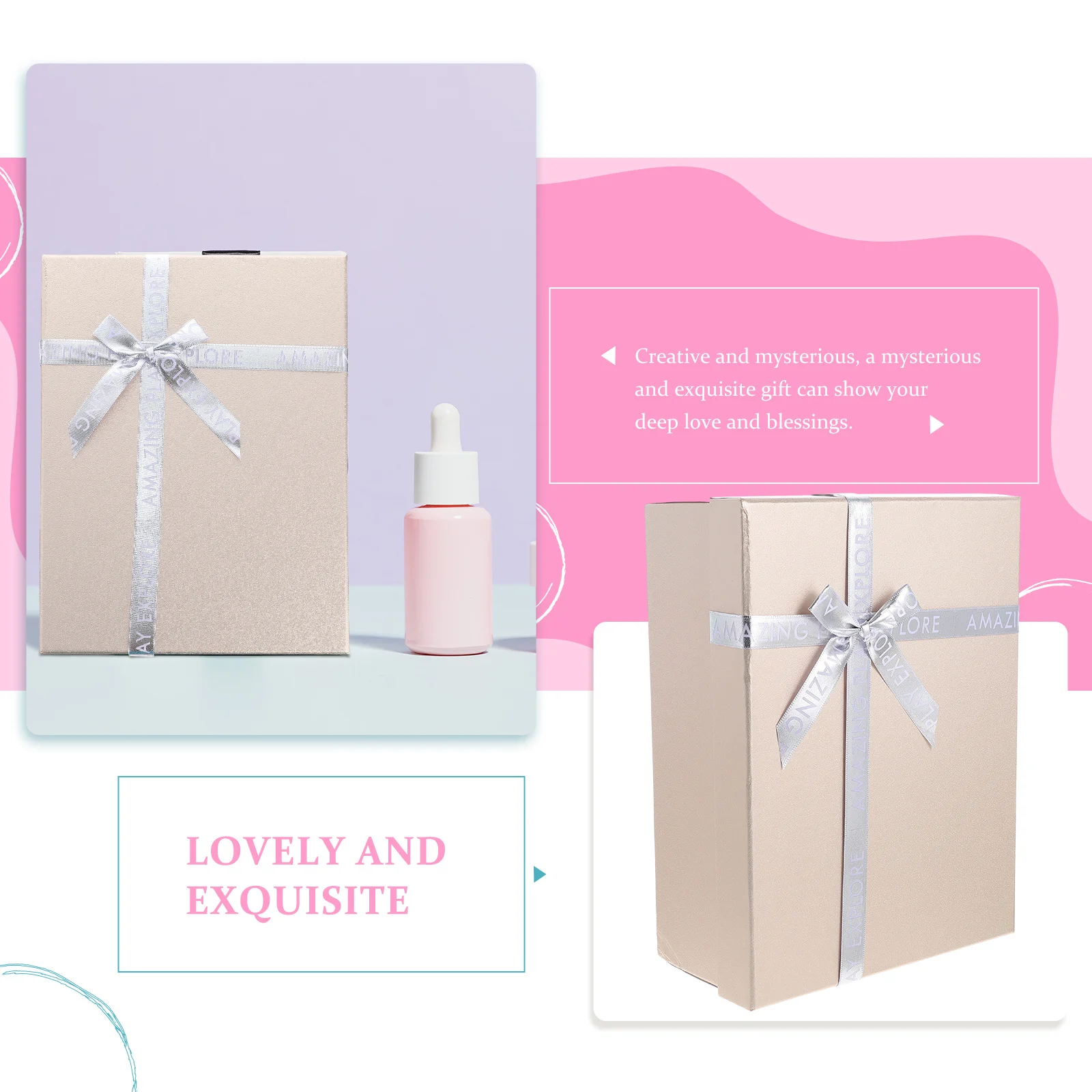 

1Pcs Exquisite Gift Box High-Quality Material Durable Birthday Festival Decorative Storage Holder Candy Craft Container