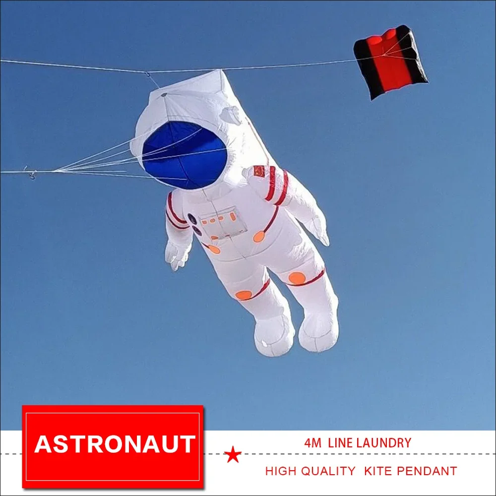 New Arrival Large 4m Soft Inflatable 3D Solid Astronaut Kite Line Laundry for Adults High Quality Nylon Show Kite Pendant