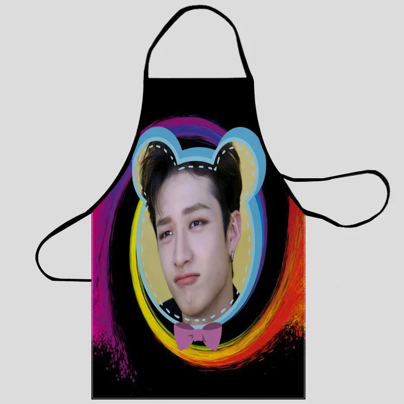 New Bang Chan Apron Kitchen Aprons For Women Oxford Fabric Cleaning Pinafore Home Cooking Accessories Apron