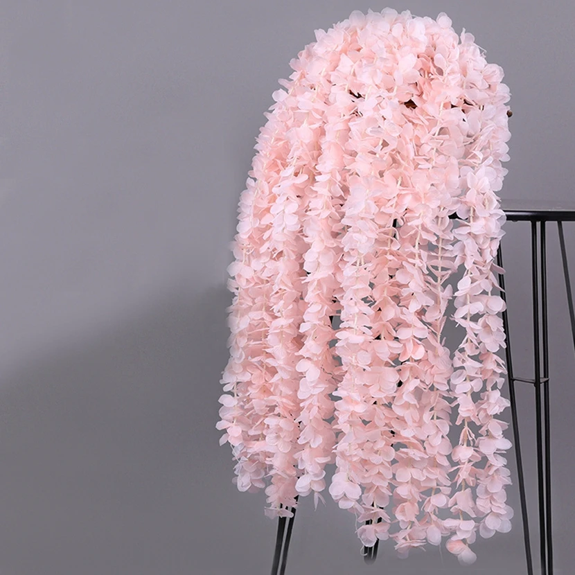 

10pcs 100cm Silk Artificial Sakura Vine Wedding Garden Arch Wall Rattan Garland Courtyard Romantic Home Decor Diy Gift Box Cheap