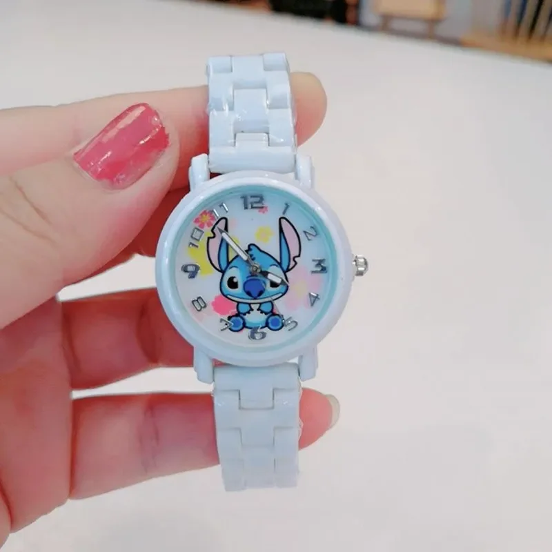 Cartoon Stitch Watch Cute Convex Scale Quartz Wristwatch for Boys Girl Student Fashion Clock Christmas Gift