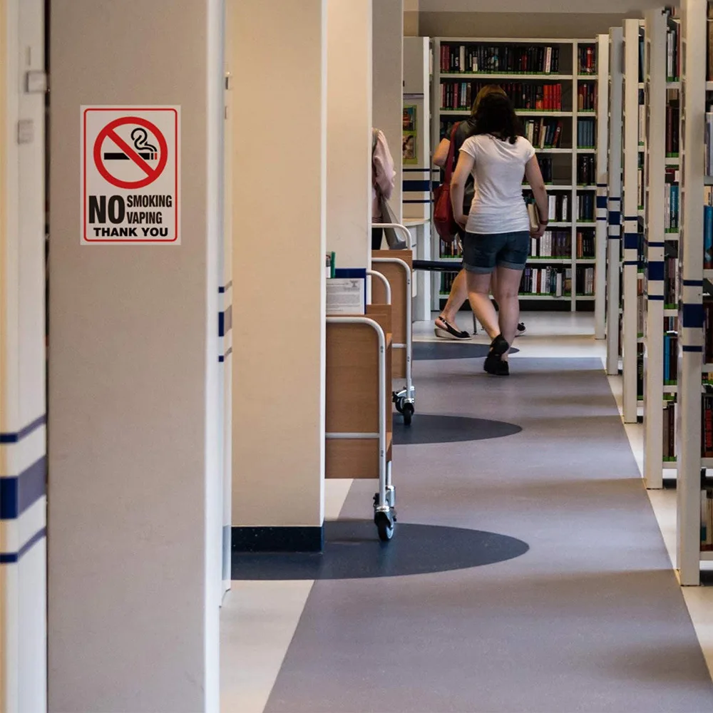 Etiqueta de aviso de sinal de vape sem fumar de 10 * 7 polegadas à prova d'água adesivo sem fumar